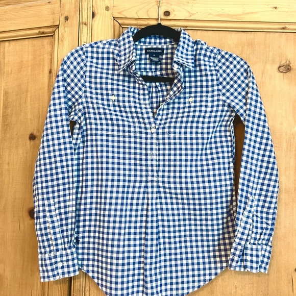 Boys Polo Ralph Lauren Blue Gingham Shirt - Picture 1 of 7